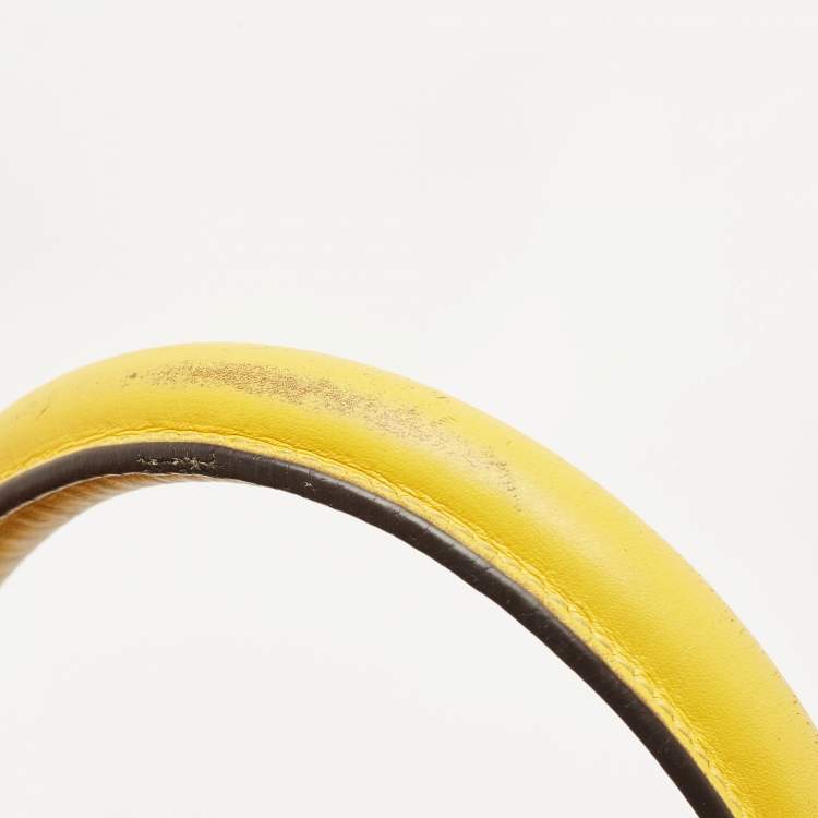 Pre Owned Celine Yellow Leather Mini Luggage Tote