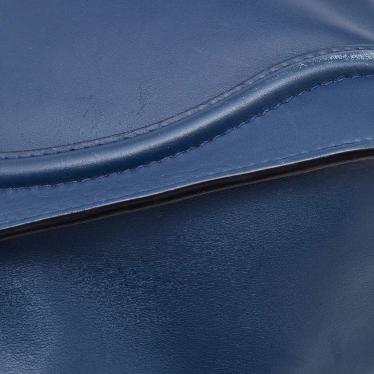 Pre Owned Celine Blue/Black Leather Micro Luggage Tote