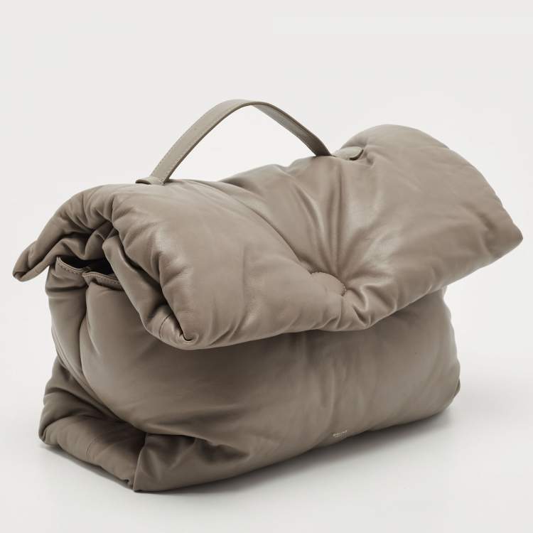 Pre Owned Celine Grey Leather Cartable Pillow Top Handle Bag
