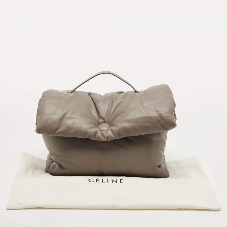 Pre Owned Celine Grey Leather Cartable Pillow Top Handle Bag