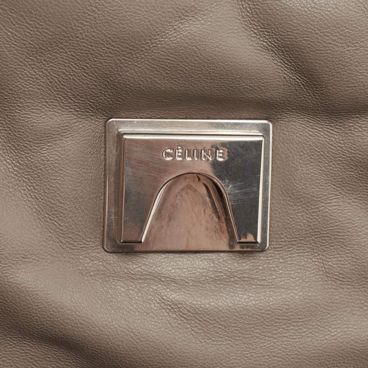 Pre Owned Celine Grey Leather Cartable Pillow Top Handle Bag