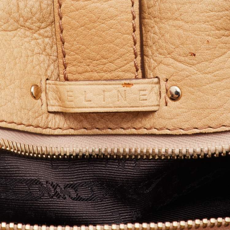 Pre Owned Celine Beige Leather Shoulder Bag