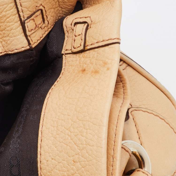 Pre Owned Celine Beige Leather Shoulder Bag