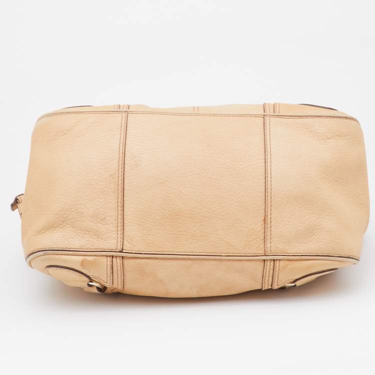 Pre Owned Celine Beige Leather Shoulder Bag