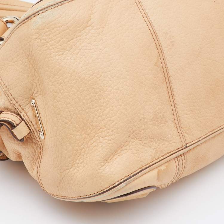 Pre Owned Celine Beige Leather Shoulder Bag