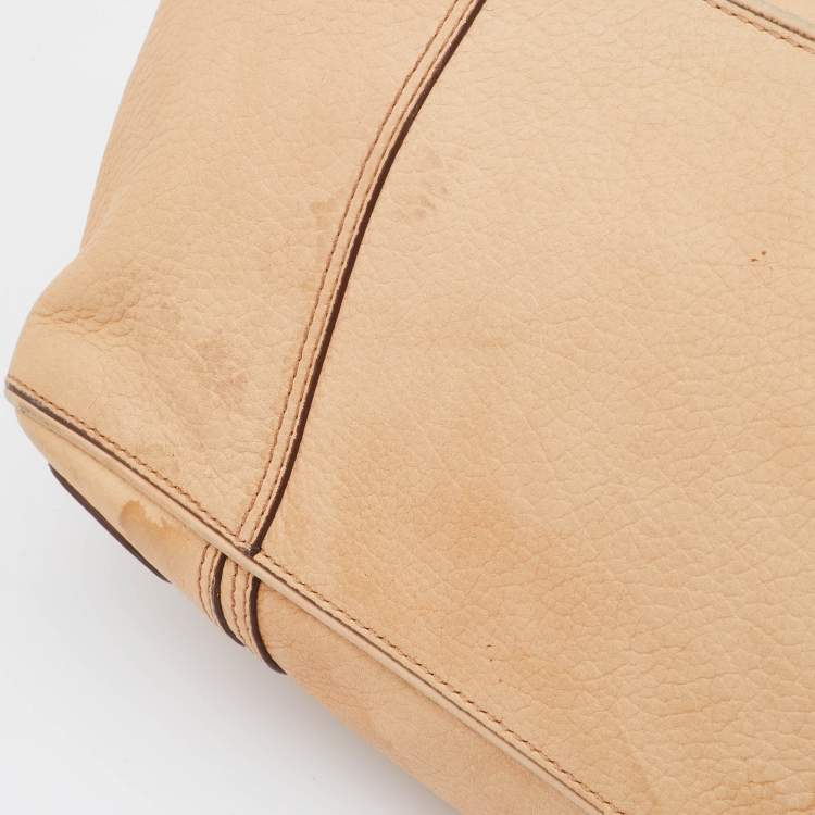 Pre Owned Celine Beige Leather Shoulder Bag