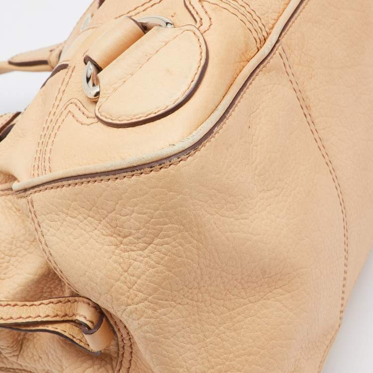 Pre Owned Celine Beige Leather Shoulder Bag