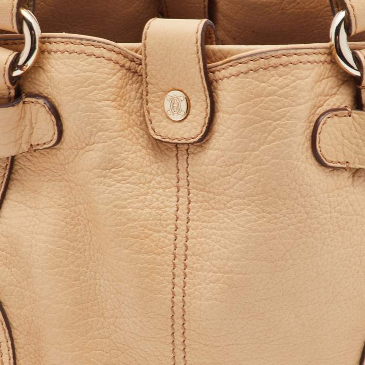 Pre Owned Celine Beige Leather Shoulder Bag