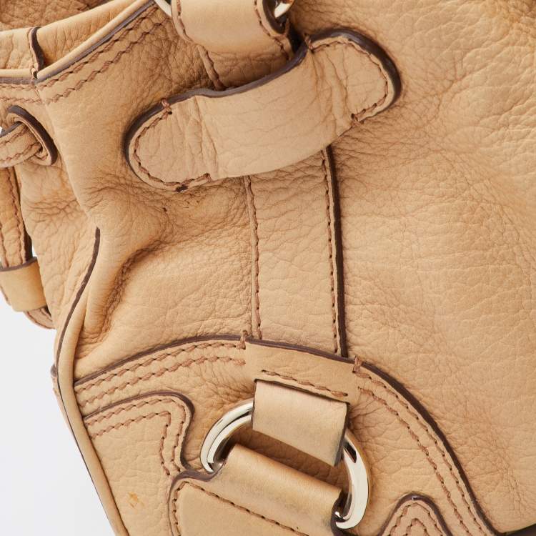 Pre Owned Celine Beige Leather Shoulder Bag