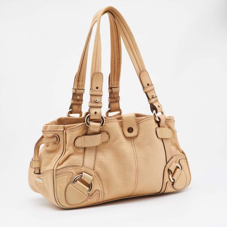 Pre Owned Celine Beige Leather Shoulder Bag