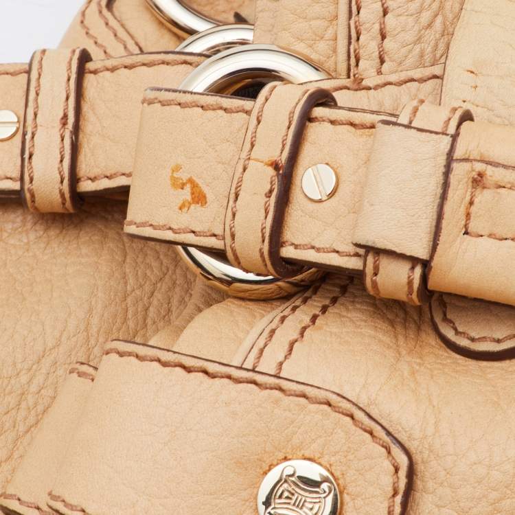 Pre Owned Celine Beige Leather Shoulder Bag