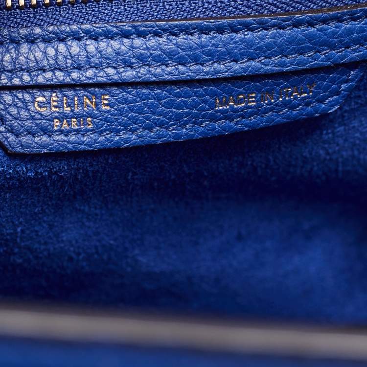 Pre Owned Celine Blue Leather Micro Luggage Tote