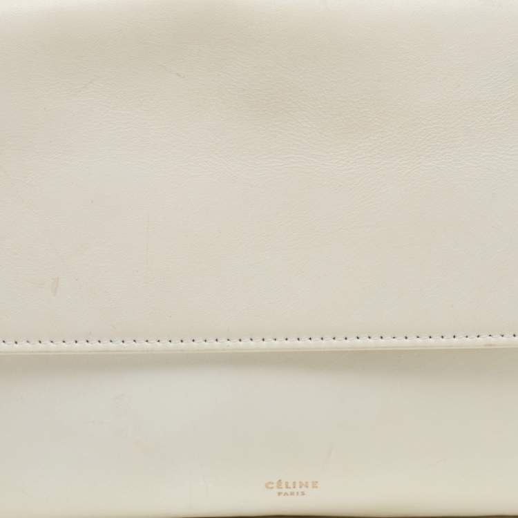 Pre Owned Celine White Leather Flap Bum Waist Bag