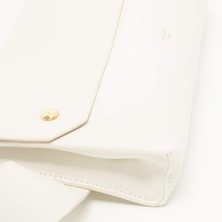 Pre Owned Celine White Leather Flap Bum Waist Bag