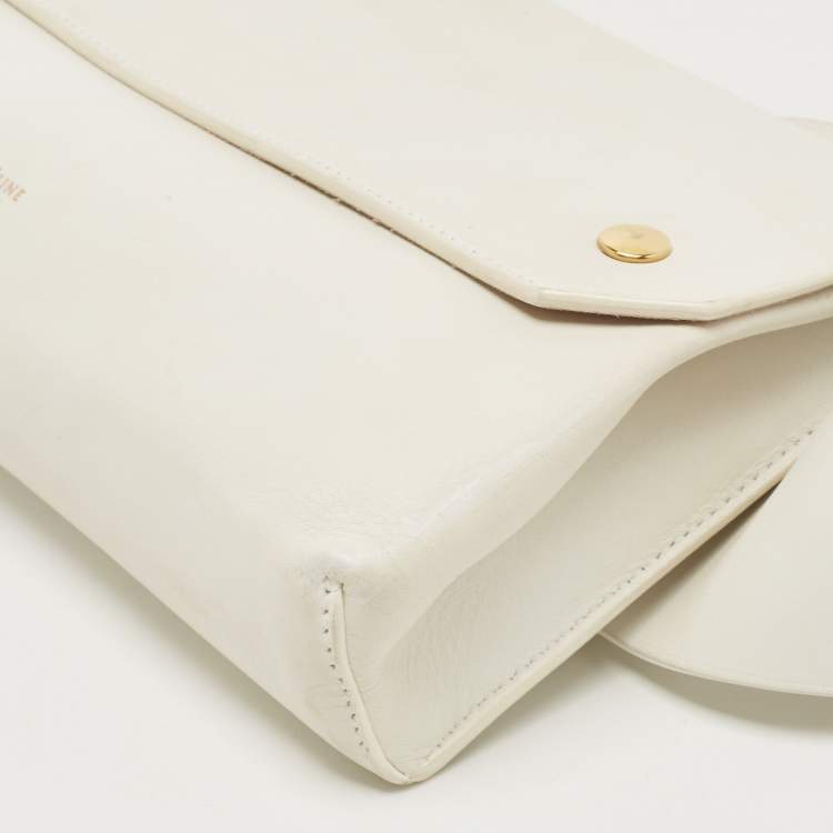 Pre Owned Celine White Leather Flap Bum Waist Bag