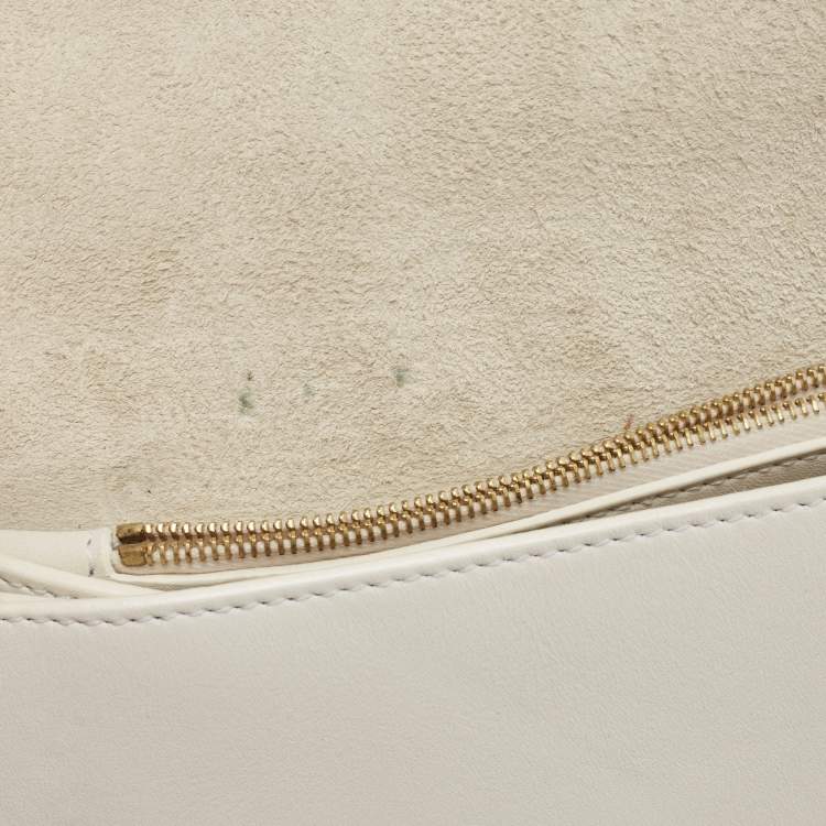 Pre Owned Celine White Leather Flap Bum Waist Bag