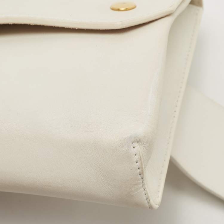 Pre Owned Celine White Leather Flap Bum Waist Bag