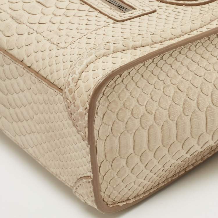 Pre Owned Celine Beige Python Nano Luggage Tote