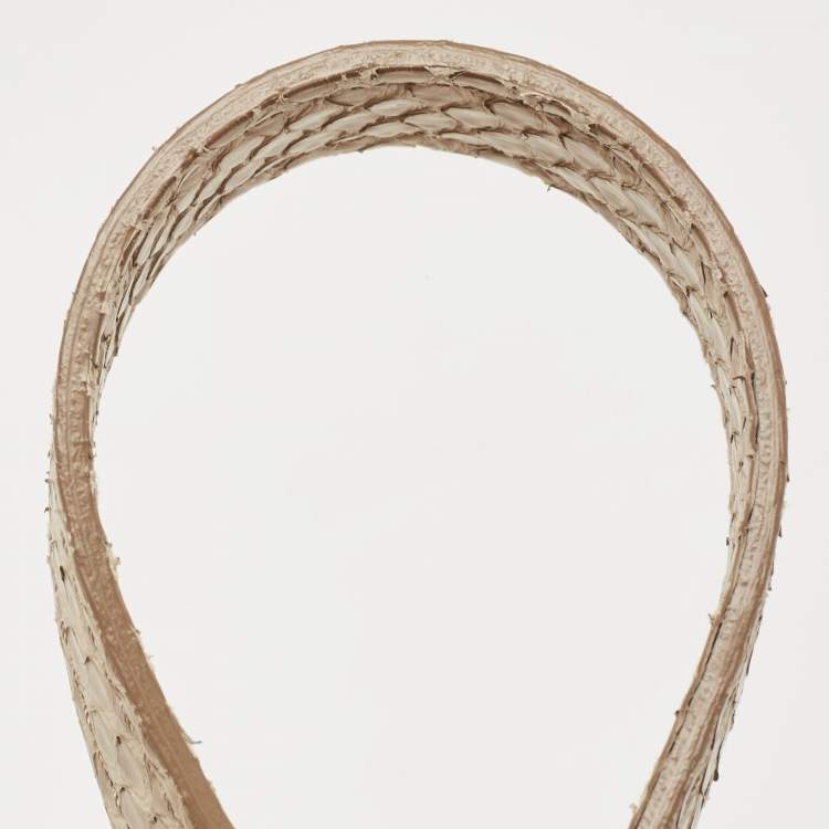 Pre Owned Celine Beige Python Nano Luggage Tote