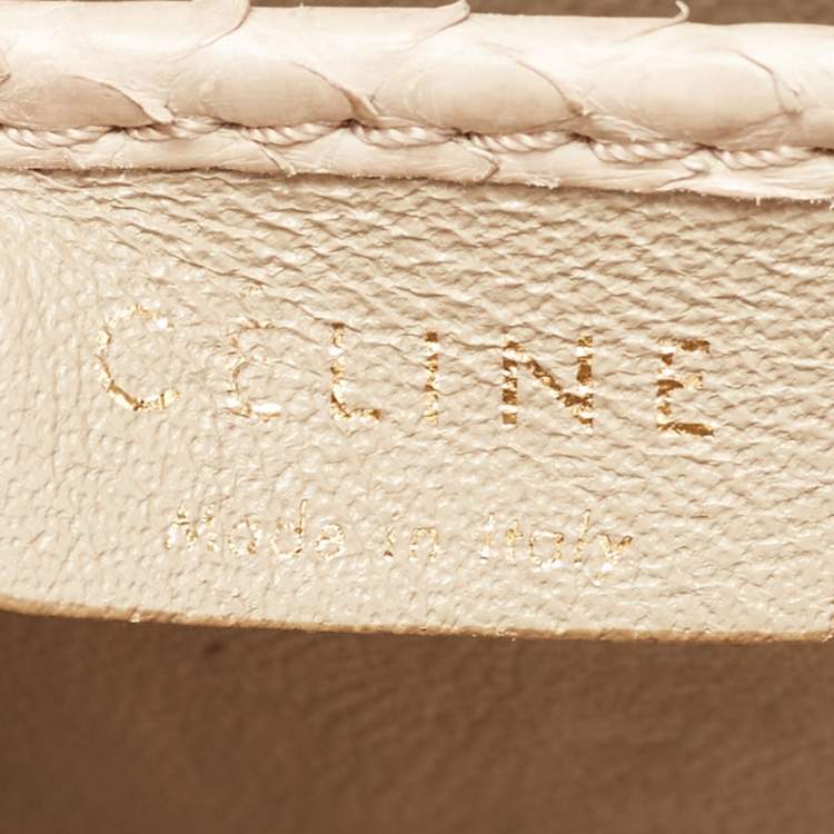 Pre Owned Celine Beige Python Nano Luggage Tote