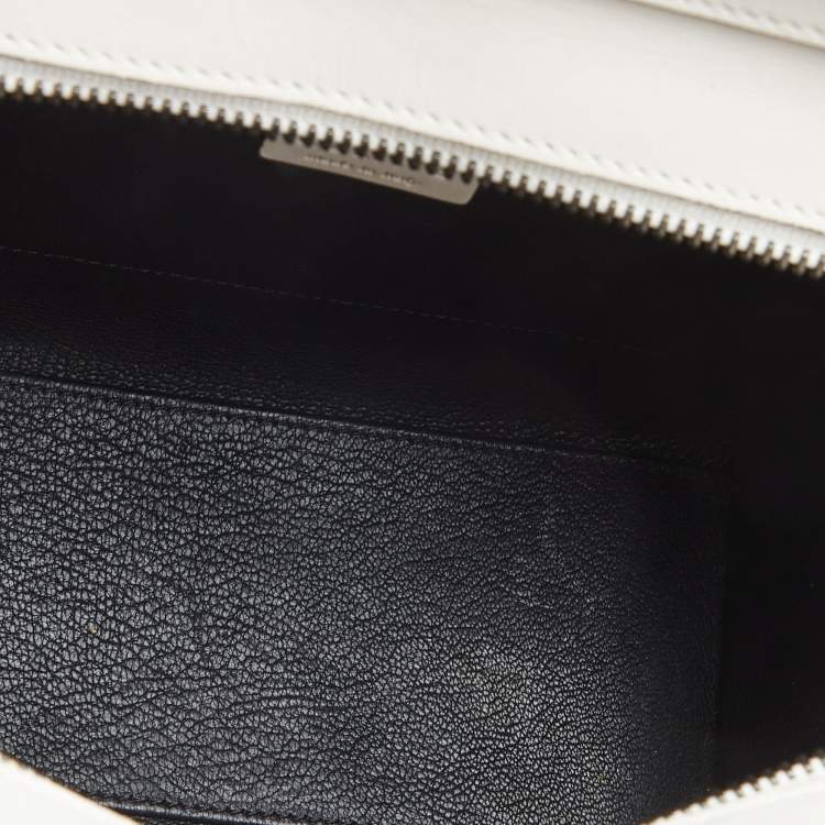 Pre Owned Celine Off Whit Leather Nano Luggage Tote