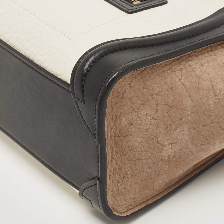 Pre Owned Celine Multicolor Nubuck and Leather Nano Luggage Tote