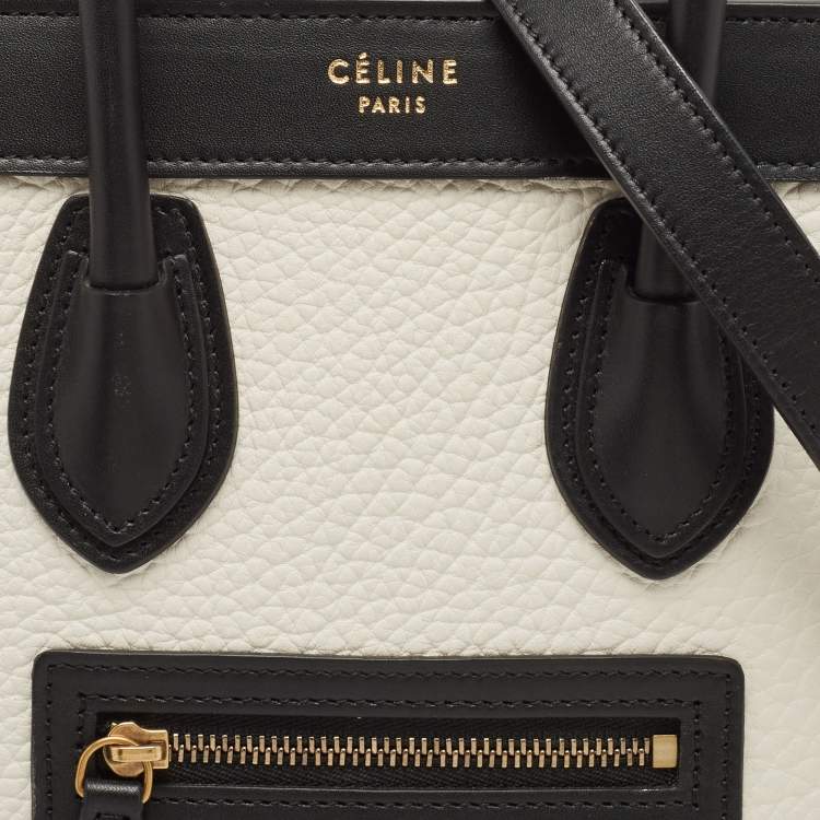 Pre Owned Celine Multicolor Nubuck and Leather Nano Luggage Tote