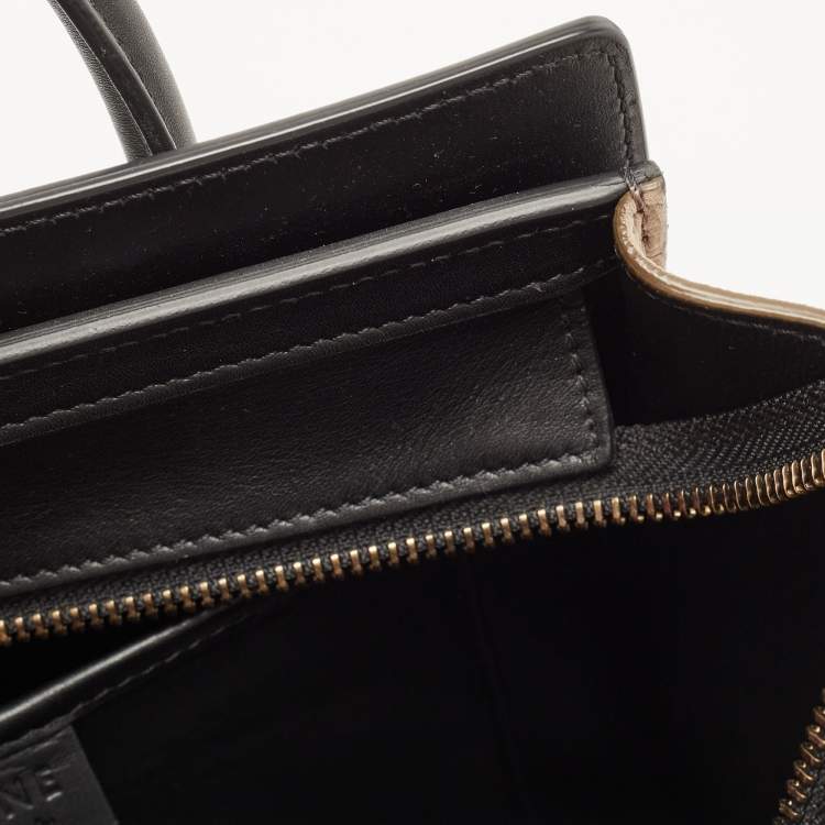 Pre Owned Celine Multicolor Nubuck and Leather Nano Luggage Tote