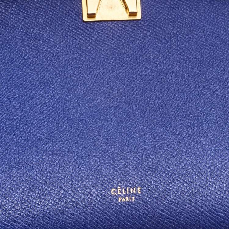 Pre Owned Celine Navy Blue Leather Mini Belt Top Handle Bag