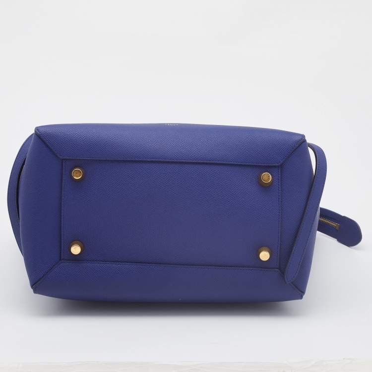 Pre Owned Celine Navy Blue Leather Mini Belt Top Handle Bag
