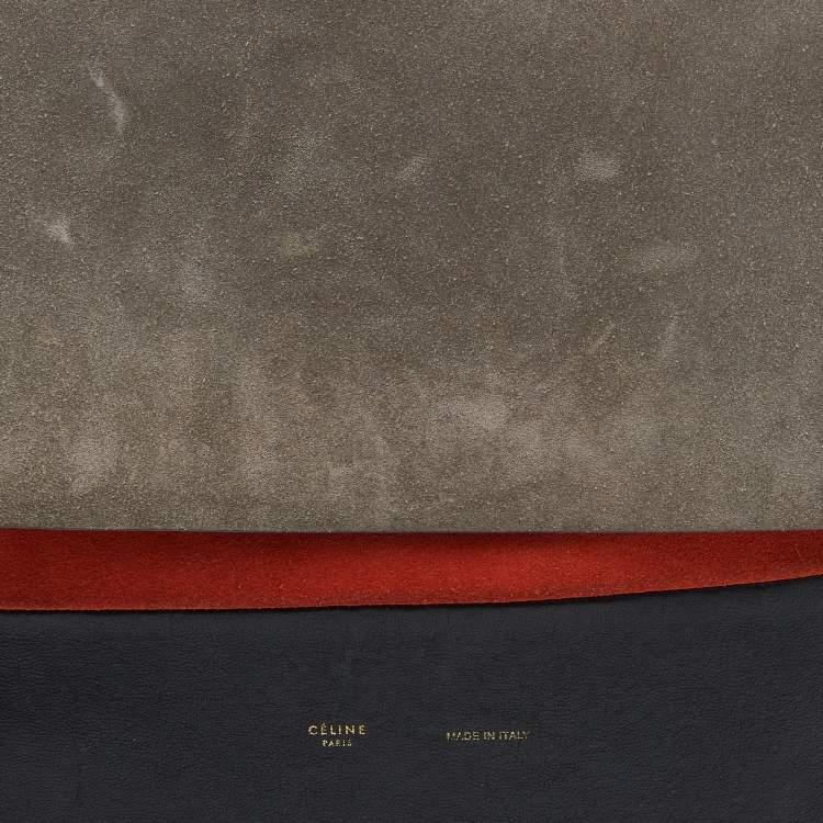 Pre Owned Celine Tricolor Leather And Suede All Soft Shoulder Bag 