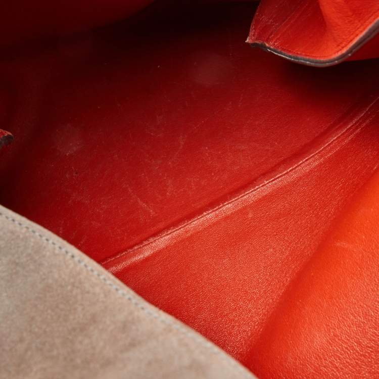 Pre Owned Celine Tricolor Leather And Suede All Soft Shoulder Bag 