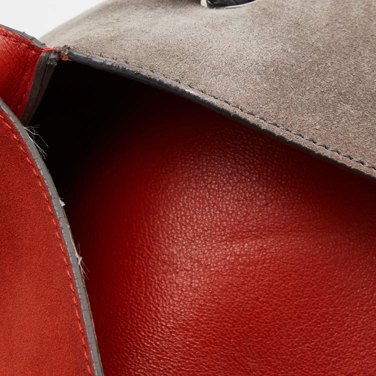 Pre Owned Celine Tricolor Leather And Suede All Soft Shoulder Bag 