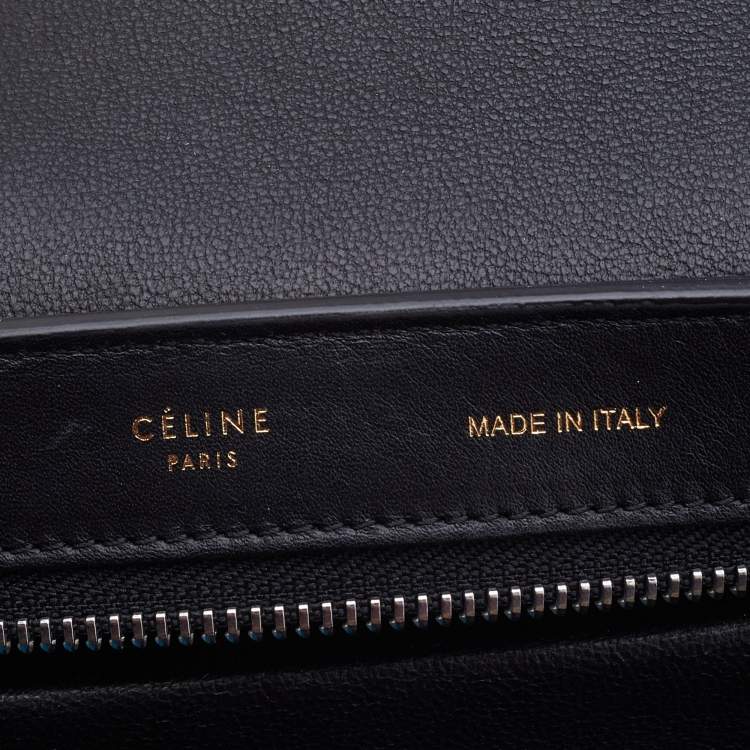 Pre Owned Celine Tri Color Leather and Suede Small Trapeze Top Handle Bag