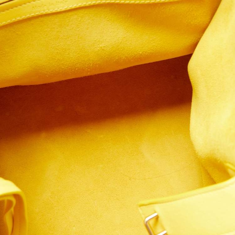 Pre Owned Celine Yellow Leather Medium Phantom Luggage Tote