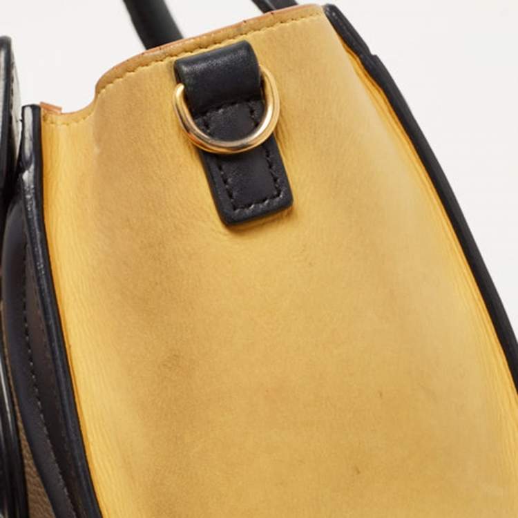 Pre Owned Céline Tri Color Leather and Nubuck Nano Luggage Tote