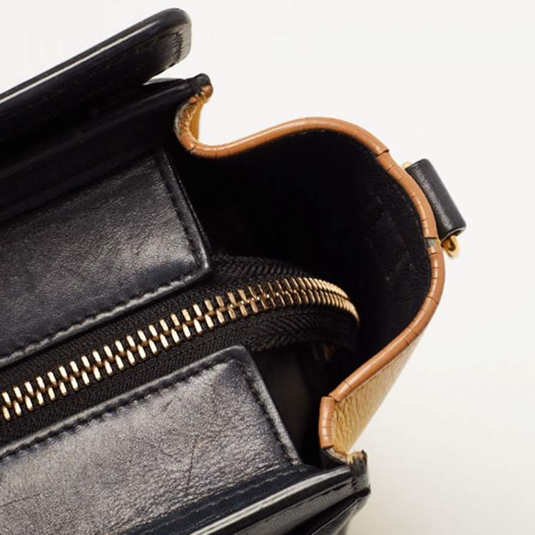 Pre Owned Céline Tri Color Leather and Nubuck Nano Luggage Tote