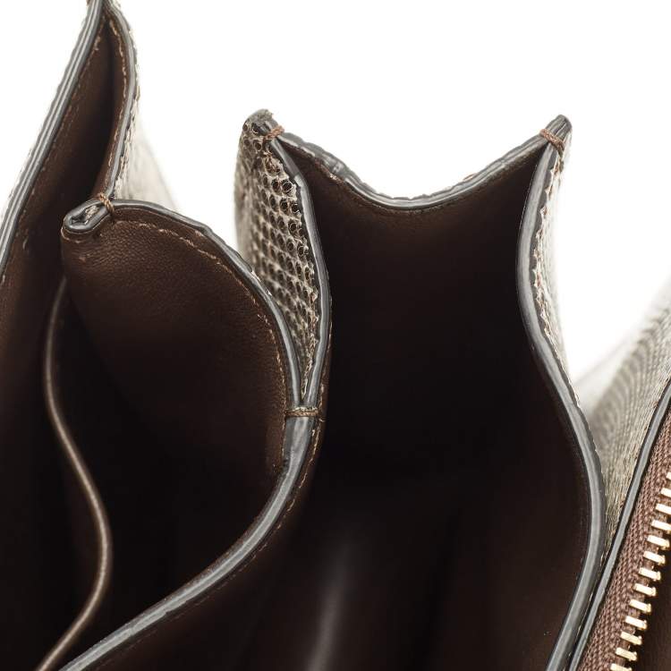 Pre Owned Celine Black/Cream Lizard Medium Classic Box Shoulder Bag