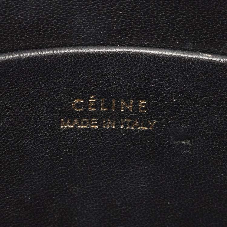 Pre Owned Celine Cream/Black Watersnake Small Trotteur Crossbody Bag