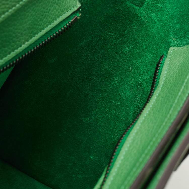 Pre Owned Celine Green Leather Nano Luggage Tote
