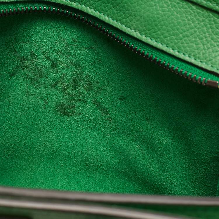 Pre Owned Celine Green Leather Nano Luggage Tote