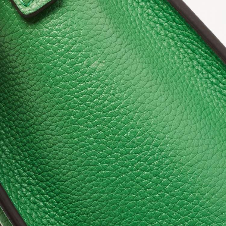 Pre Owned Celine Green Leather Nano Luggage Tote