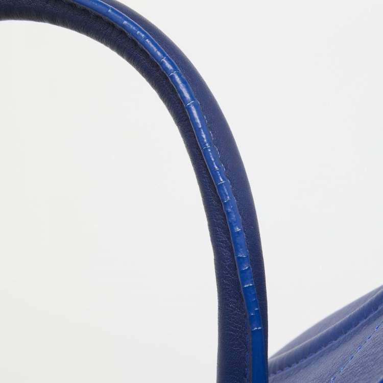 Pre Owned Celine Blue Leather Medium Phantom Luggage Tote