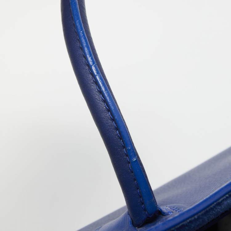 Pre Owned Celine Blue Leather Medium Phantom Luggage Tote