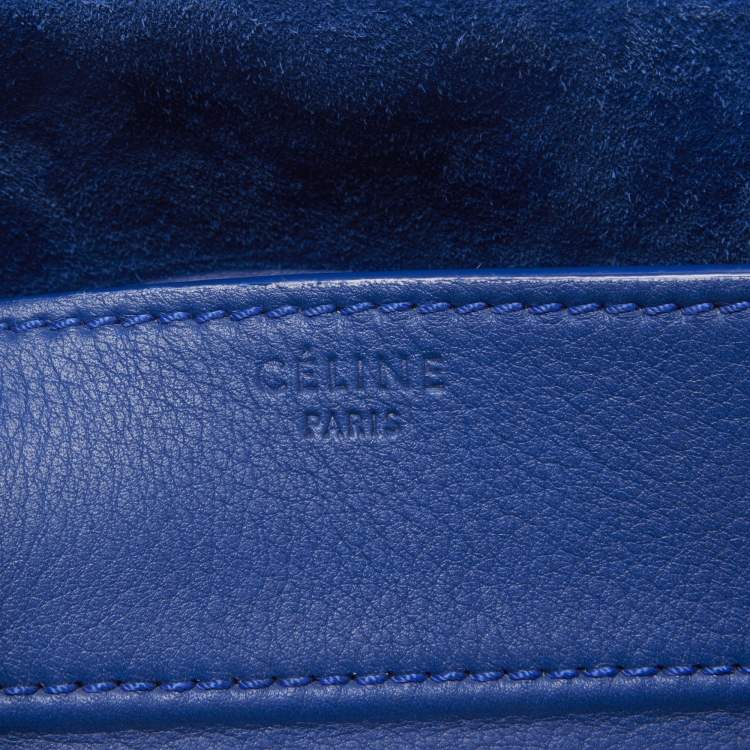 Pre Owned Celine Blue Leather Medium Phantom Luggage Tote