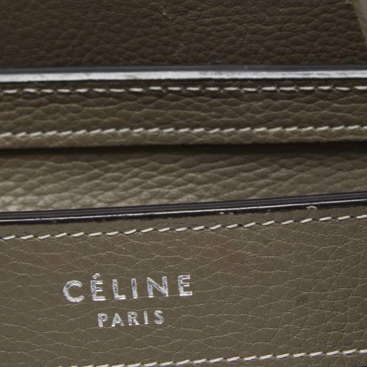 Pre Owned Celine Taupe Leather Nano Luggage Tote