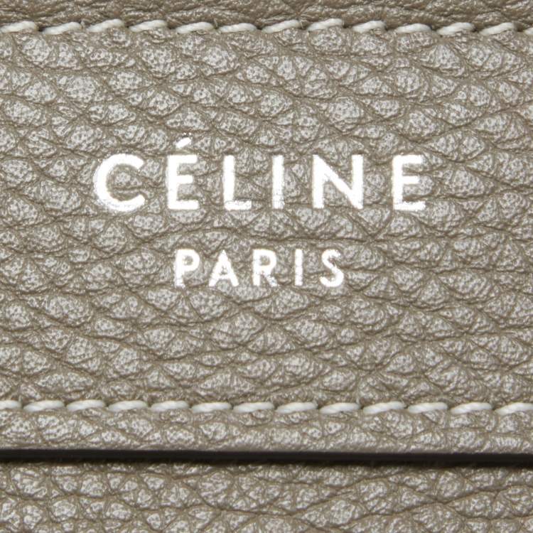 Pre Owned Celine Taupe Leather Nano Luggage Tote
