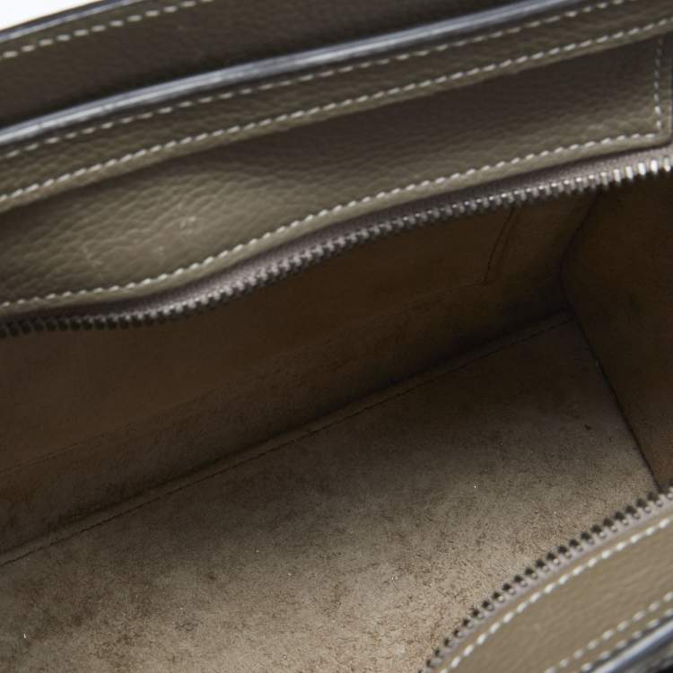 Pre Owned Celine Taupe Leather Nano Luggage Tote