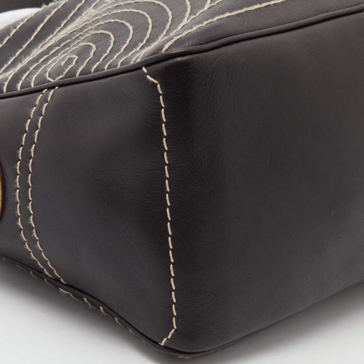 Pre Owned Celine Brown Leather Bucket Bag