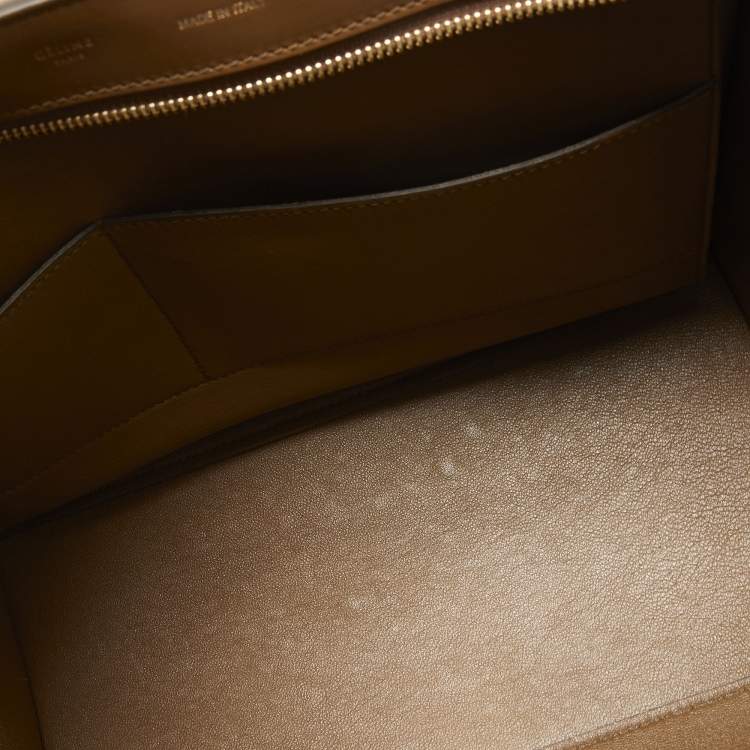 Pre Owned Celine Tri Color Leather and Suede Medium Trapeze Bag